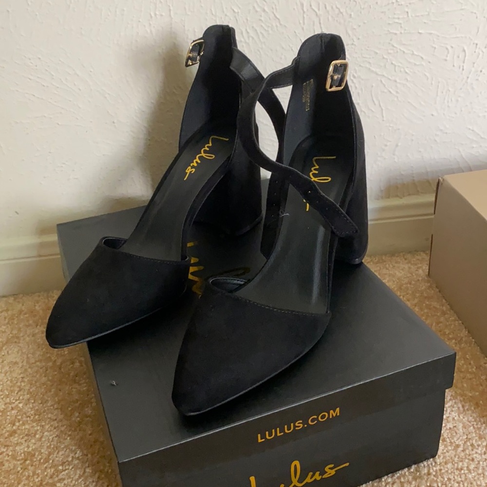 Suede strap heels